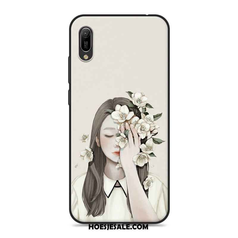 Huawei Y6 2019 Hoesje Blauw Kunst Mobiele Telefoon Mini Vers