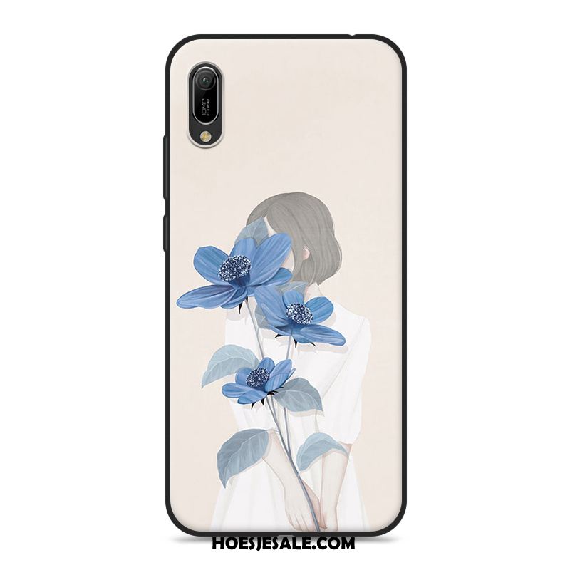 Huawei Y6 2019 Hoesje Blauw Kunst Mobiele Telefoon Mini Vers