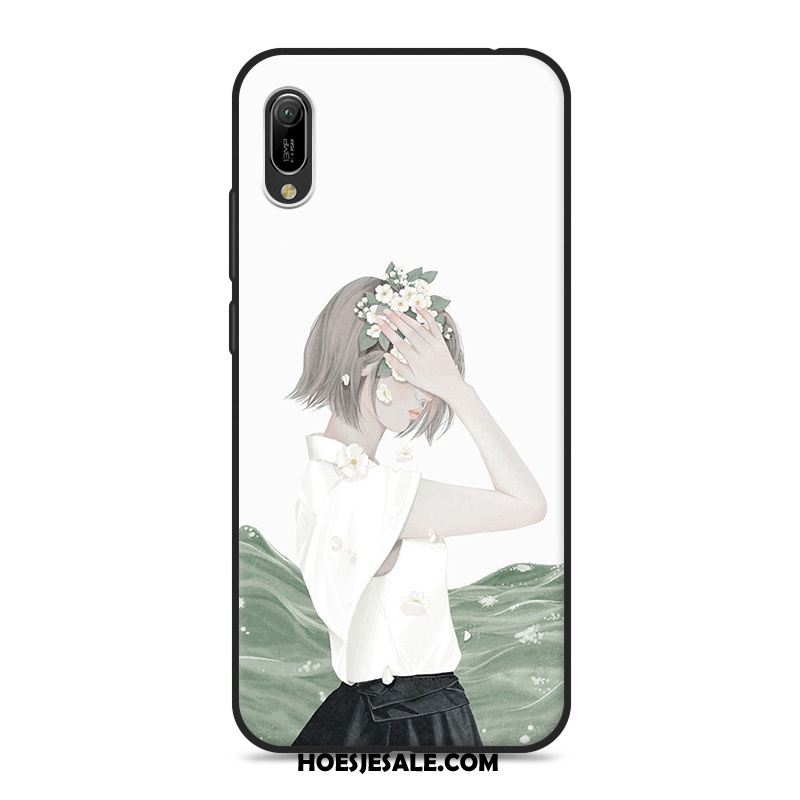 Huawei Y6 2019 Hoesje Blauw Kunst Mobiele Telefoon Mini Vers