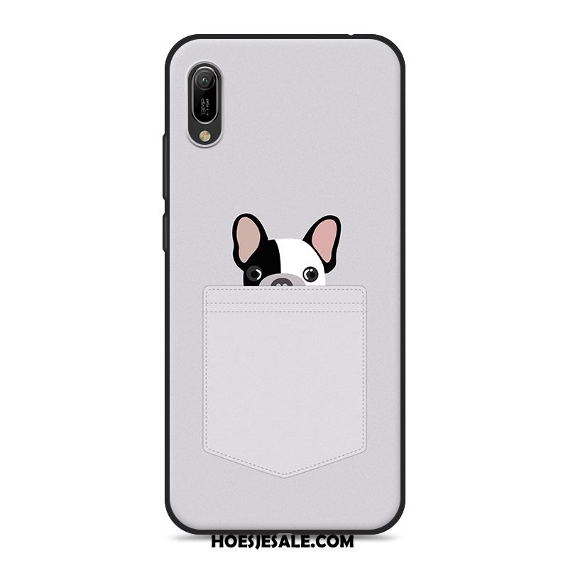 Huawei Y6 2019 Hoesje Grijs Hanger Hoes Mobiele Telefoon Zacht Sale