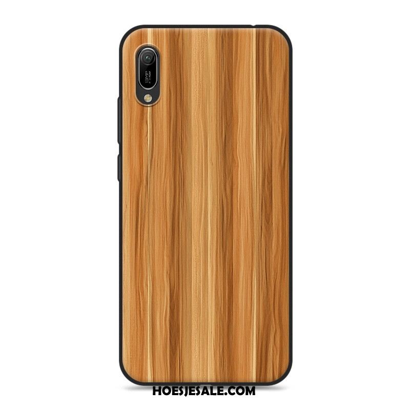 Huawei Y6 2019 Hoesje Houtnerf Vintage Zacht Hoes Mobiele Telefoon Online