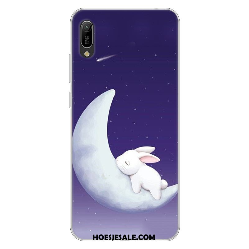 Huawei Y6 2019 Hoesje Mobiele Telefoon Hoes Spotprent Roze Zacht Winkel