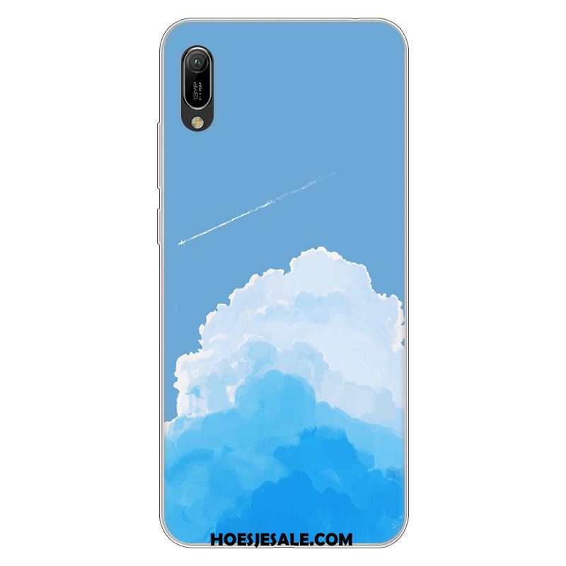 Huawei Y6 2019 Hoesje Mobiele Telefoon Hoes Spotprent Roze Zacht Winkel