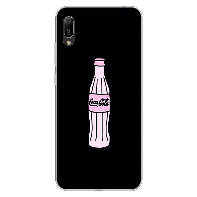 Huawei Y6 2019 Hoesje Mobiele Telefoon Hoes Spotprent Roze Zacht Winkel