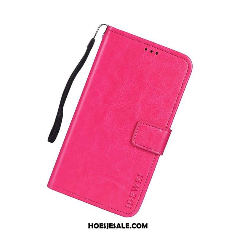 Huawei Y6 2019 Hoesje Mobiele Telefoon Rood Folio Kaart Hoes Sale