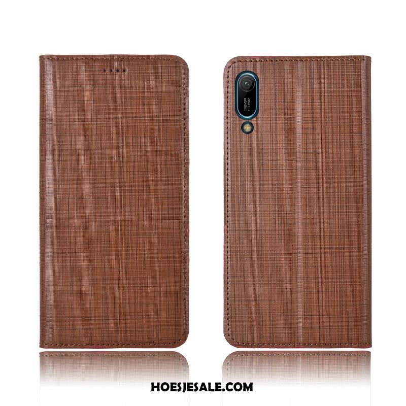 Huawei Y6 2019 Hoesje Siliconen Nieuw Bescherming Echt Leer Hoes Sale