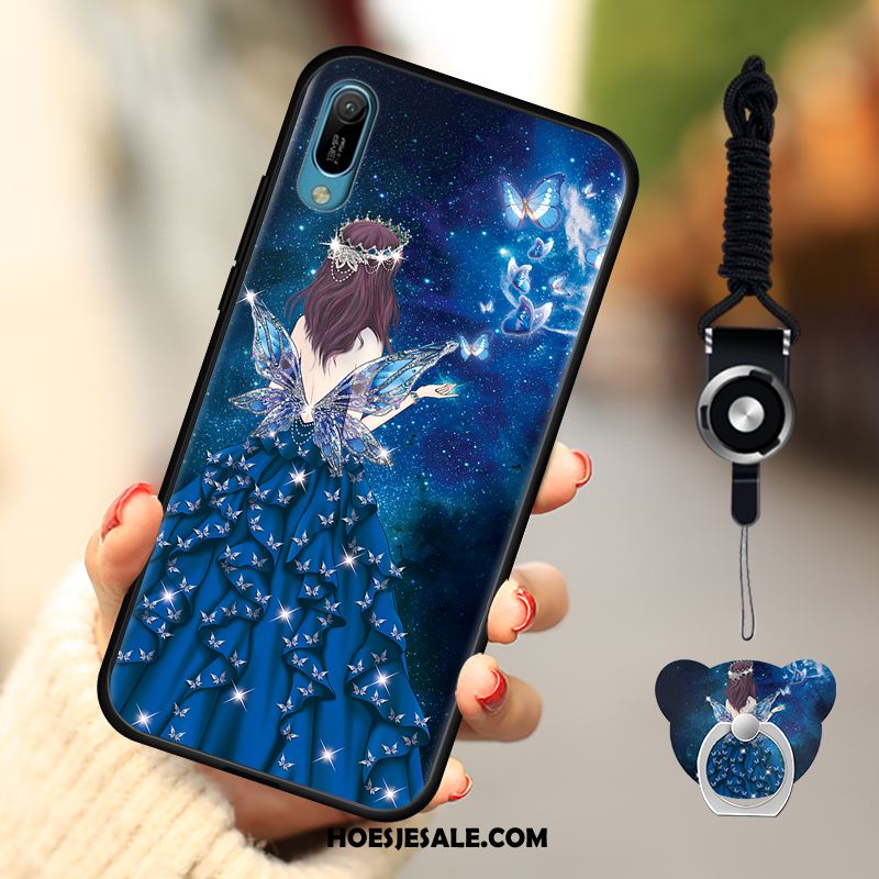 Huawei Y6 2019 Hoesje Tempereren Hoes Blauw Zacht Hanger Kopen