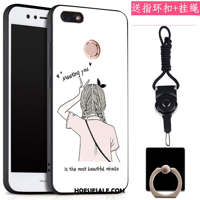 Huawei Y6 Pro 2017 Hoesje Hanger Zwart Mobiele Telefoon Klittenband Ring Goedkoop