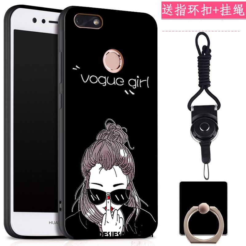 Huawei Y6 Pro 2017 Hoesje Hanger Zwart Mobiele Telefoon Klittenband Ring Goedkoop