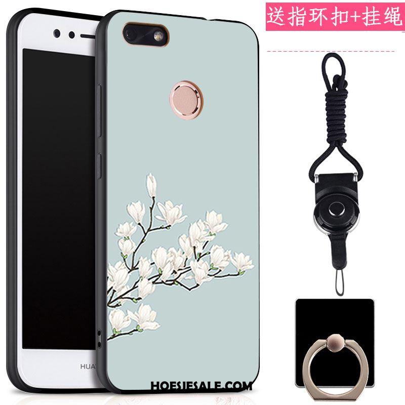 Huawei Y6 Pro 2017 Hoesje Hanger Zwart Mobiele Telefoon Klittenband Ring Goedkoop