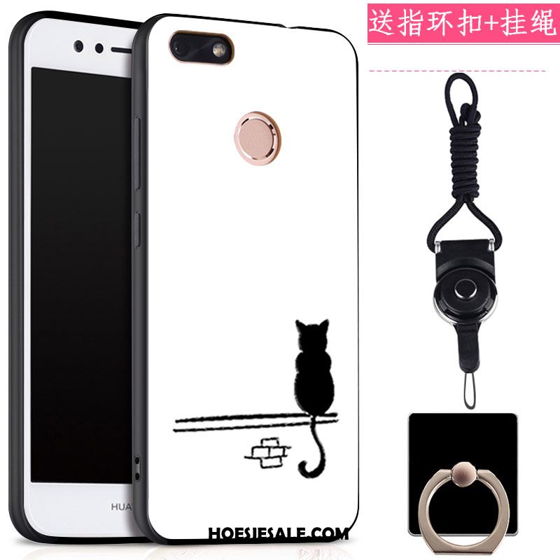 Huawei Y6 Pro 2017 Hoesje Hanger Zwart Mobiele Telefoon Klittenband Ring Goedkoop