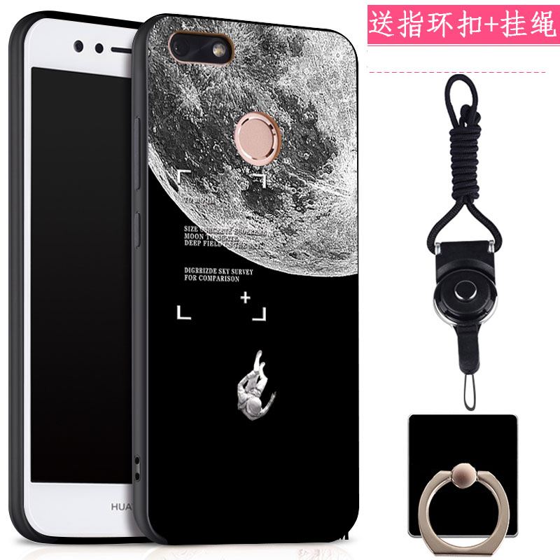 Huawei Y6 Pro 2017 Hoesje Hanger Zwart Mobiele Telefoon Klittenband Ring Goedkoop