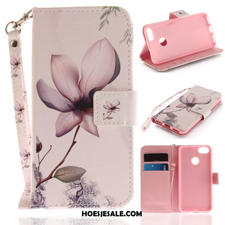 Huawei Y6 Pro 2017 Hoesje Leren Etui Hoes Folio Zacht Anti-fall Winkel