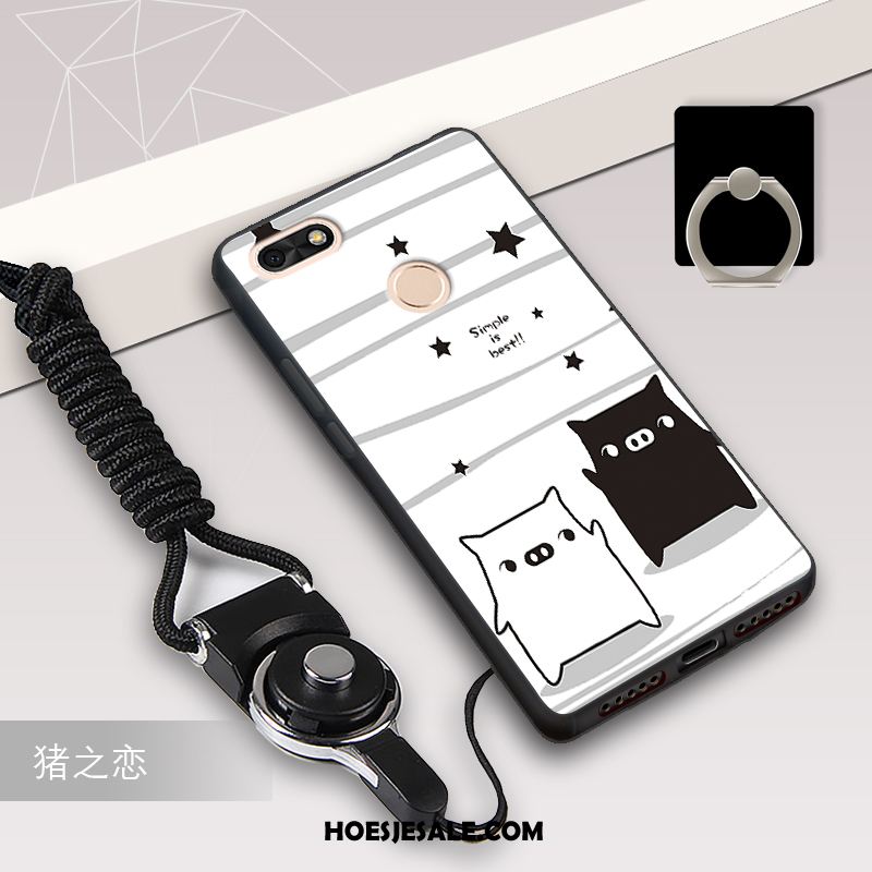 Huawei Y6 Pro 2017 Hoesje Persoonlijk Mobiele Telefoon Zacht Zwart Wit Goedkoop