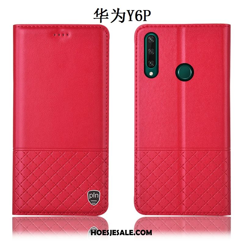 Huawei Y6p Hoesje Leren Etui Blauw Mobiele Telefoon All Inclusive Bescherming Goedkoop