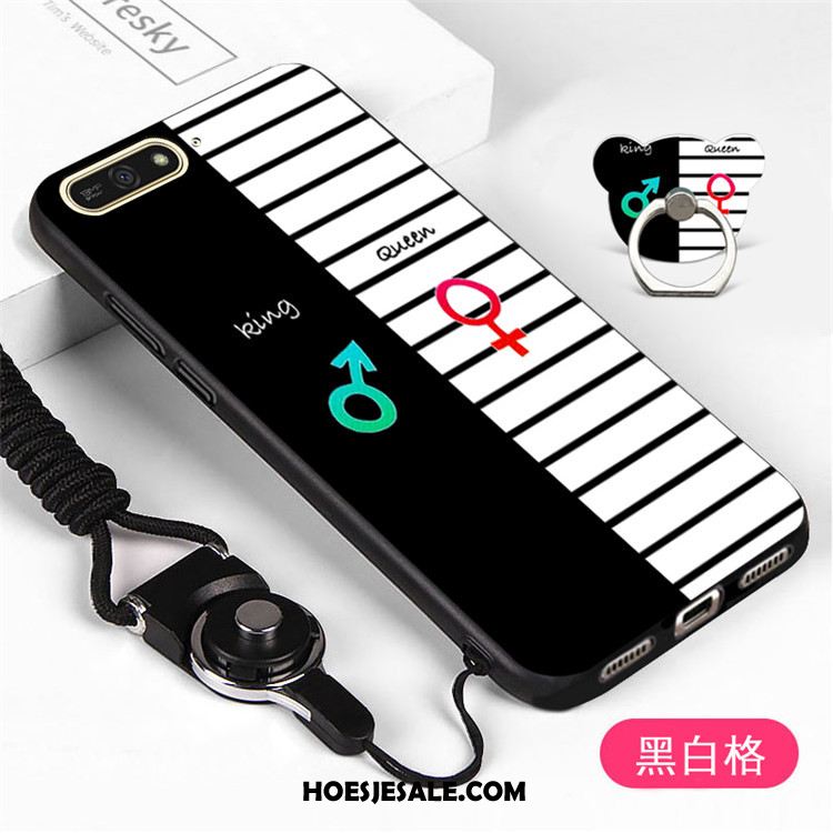 Huawei Y7 2018 Hoesje Hoes Bescherming Blauw Hanger Mobiele Telefoon Korting