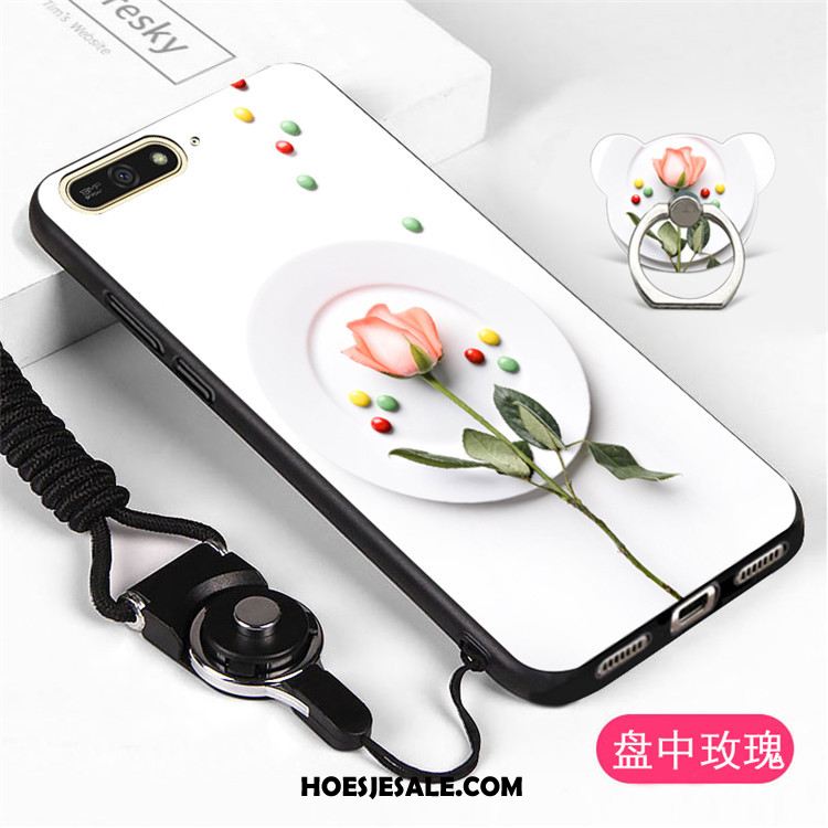 Huawei Y7 2018 Hoesje Hoes Bescherming Blauw Hanger Mobiele Telefoon Korting