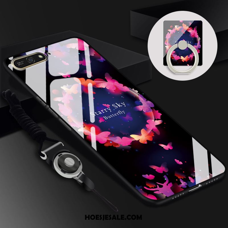 Huawei Y7 2018 Hoesje Hoge Purper Trend Glas Hard Online