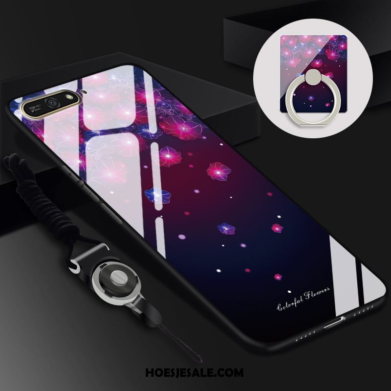 Huawei Y7 2018 Hoesje Hoge Purper Trend Glas Hard Online