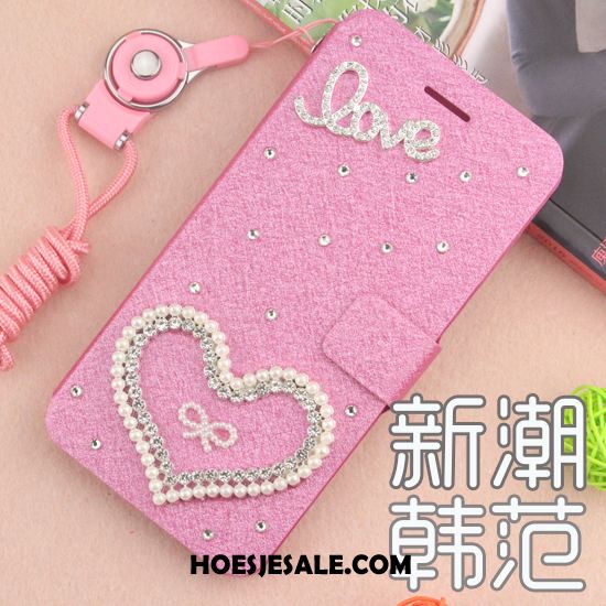 Huawei Y7 2018 Hoesje Mobiele Telefoon Met Strass Anti-fall Leren Etui Folio Goedkoop