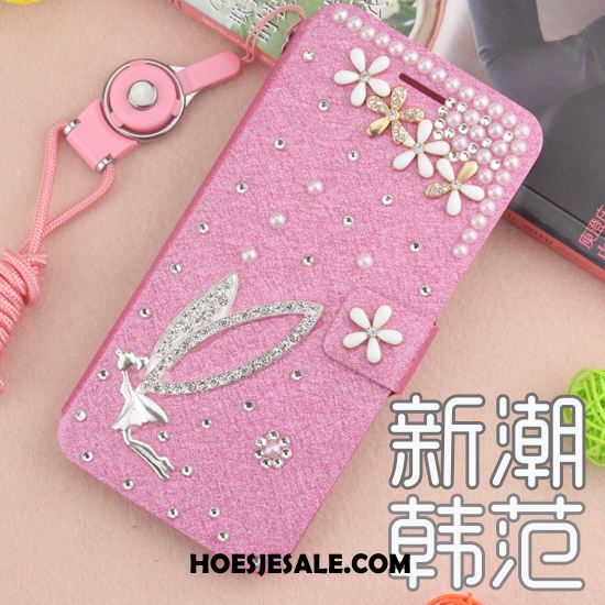 Huawei Y7 2018 Hoesje Mobiele Telefoon Met Strass Anti-fall Leren Etui Folio Goedkoop