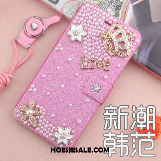 Huawei Y7 2018 Hoesje Mobiele Telefoon Met Strass Anti-fall Leren Etui Folio Goedkoop