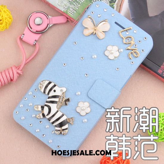 Huawei Y7 2018 Hoesje Mobiele Telefoon Met Strass Anti-fall Leren Etui Folio Goedkoop