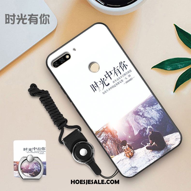 Huawei Y7 2018 Hoesje Mobiele Telefoon Skärmskydd Persoonlijk Zwart Tempereren Kopen