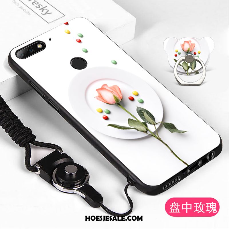 Huawei Y7 2018 Hoesje Mobiele Telefoon Wit Hoes Hanger Korting