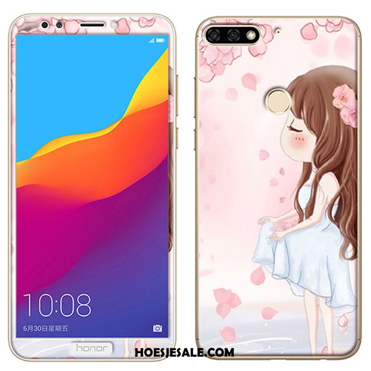 Huawei Y7 2018 Hoesje Mobiele Telefoon Zacht Skärmskydd Spotprent Tempereren Kopen