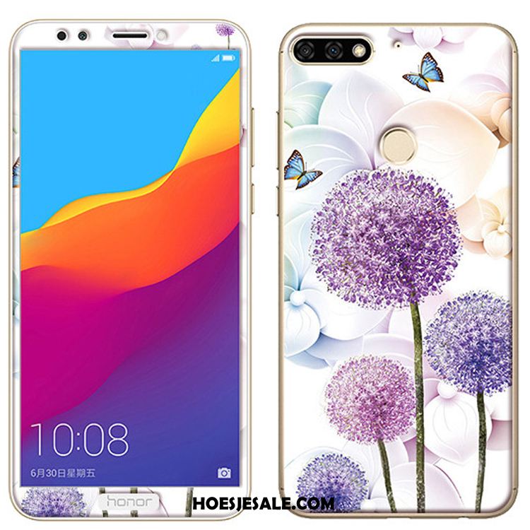 Huawei Y7 2018 Hoesje Mobiele Telefoon Zacht Skärmskydd Spotprent Tempereren Kopen