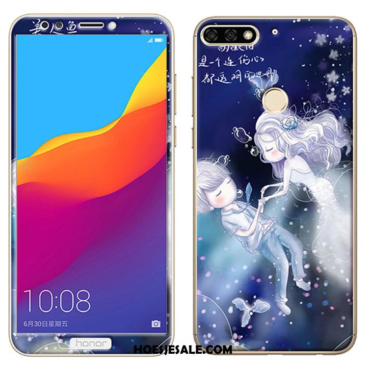 Huawei Y7 2018 Hoesje Mobiele Telefoon Zacht Skärmskydd Spotprent Tempereren Kopen