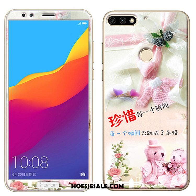 Huawei Y7 2018 Hoesje Mobiele Telefoon Zacht Skärmskydd Spotprent Tempereren Kopen