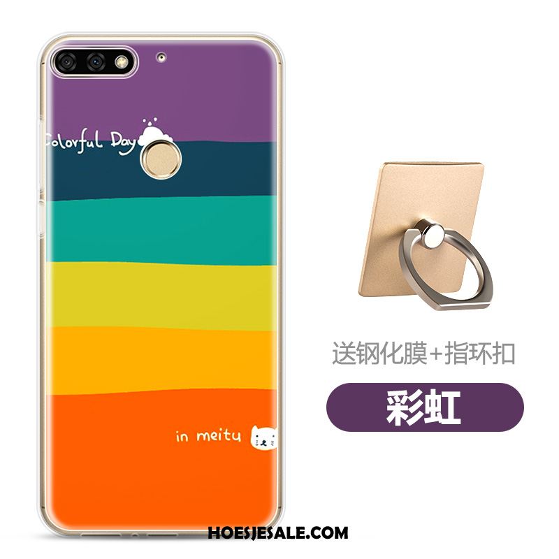 Huawei Y7 2018 Hoesje Spotprent Zacht Doorzichtig Tempereren Mobiele Telefoon Online