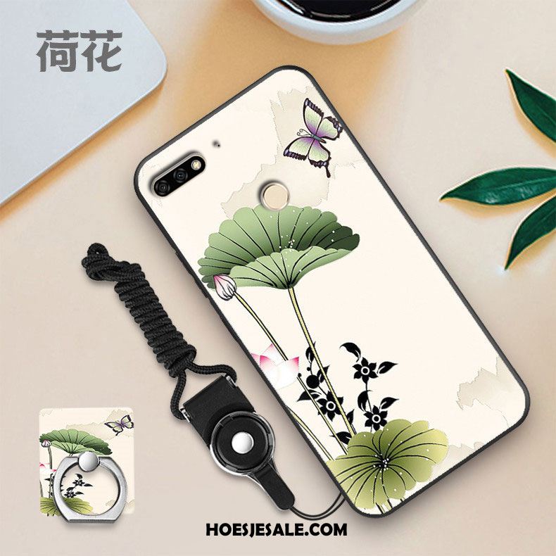 Huawei Y7 2018 Hoesje Wit Mobiele Telefoon Zacht Zwart Persoonlijk Sale