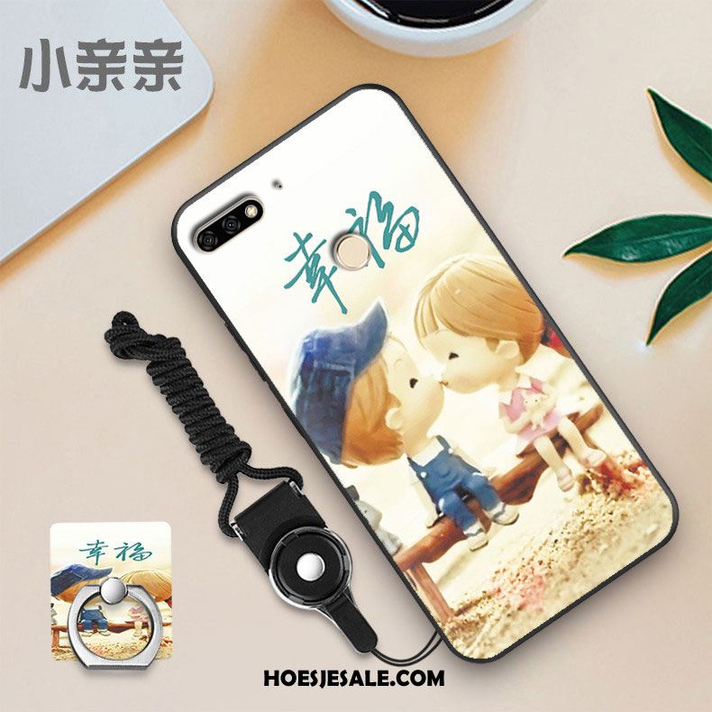 Huawei Y7 2018 Hoesje Wit Mobiele Telefoon Zacht Zwart Persoonlijk Sale