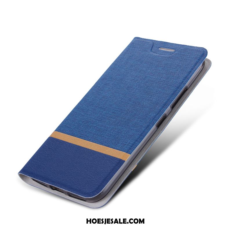 Huawei Y7 2019 Hoesje Bescherming Hoes Zwart Leren Etui Folio