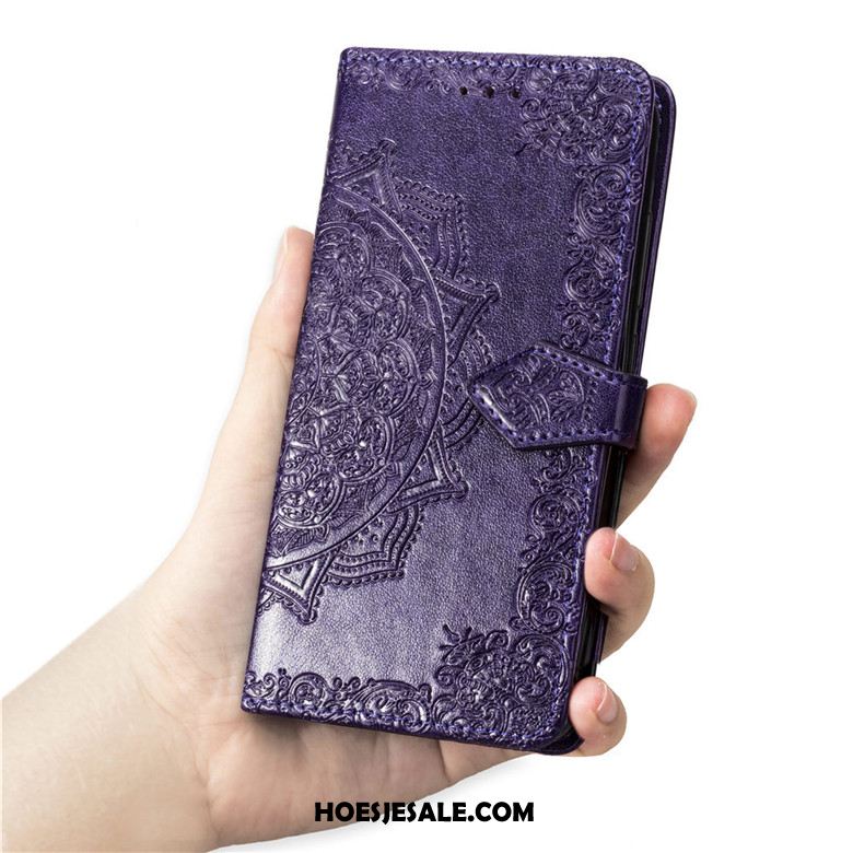 Huawei Y7 2019 Hoesje Bescherming Mobiele Telefoon Purper Leren Etui Anti-fall Aanbiedingen