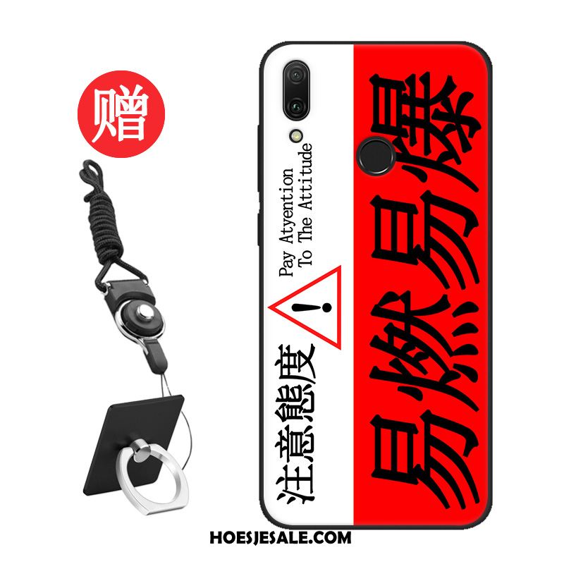 Huawei Y7 2019 Hoesje Hoes Tempereren Net Red Skärmskydd Pas Sale