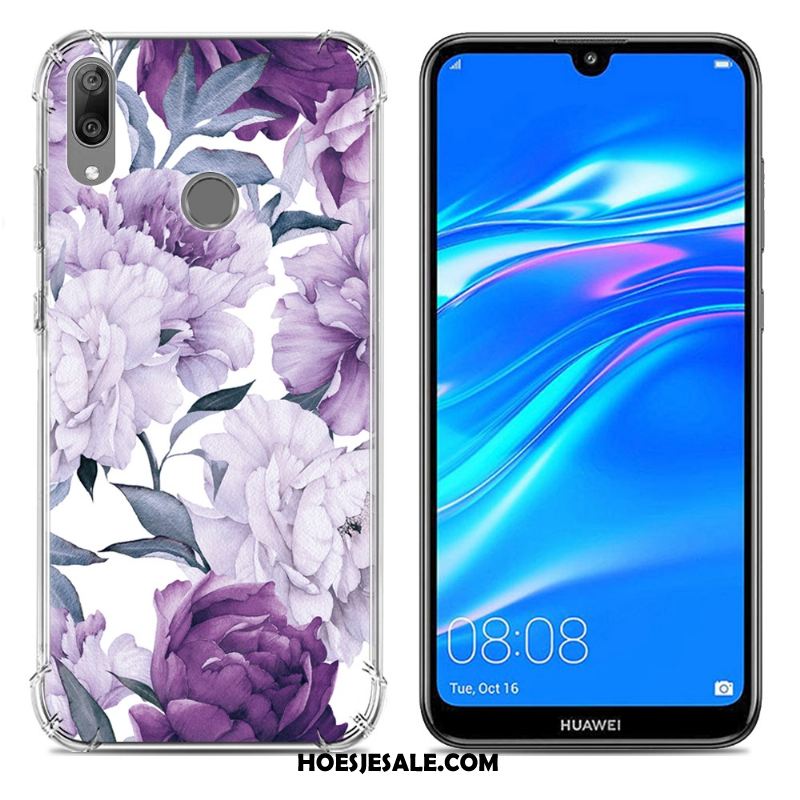 Huawei Y7 2019 Hoesje Purper Trend Siliconen Hoes Scheppend Sale