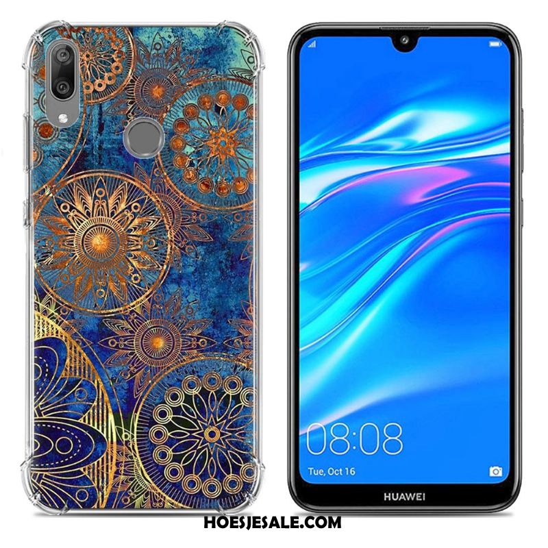 Huawei Y7 2019 Hoesje Purper Trend Siliconen Hoes Scheppend Sale