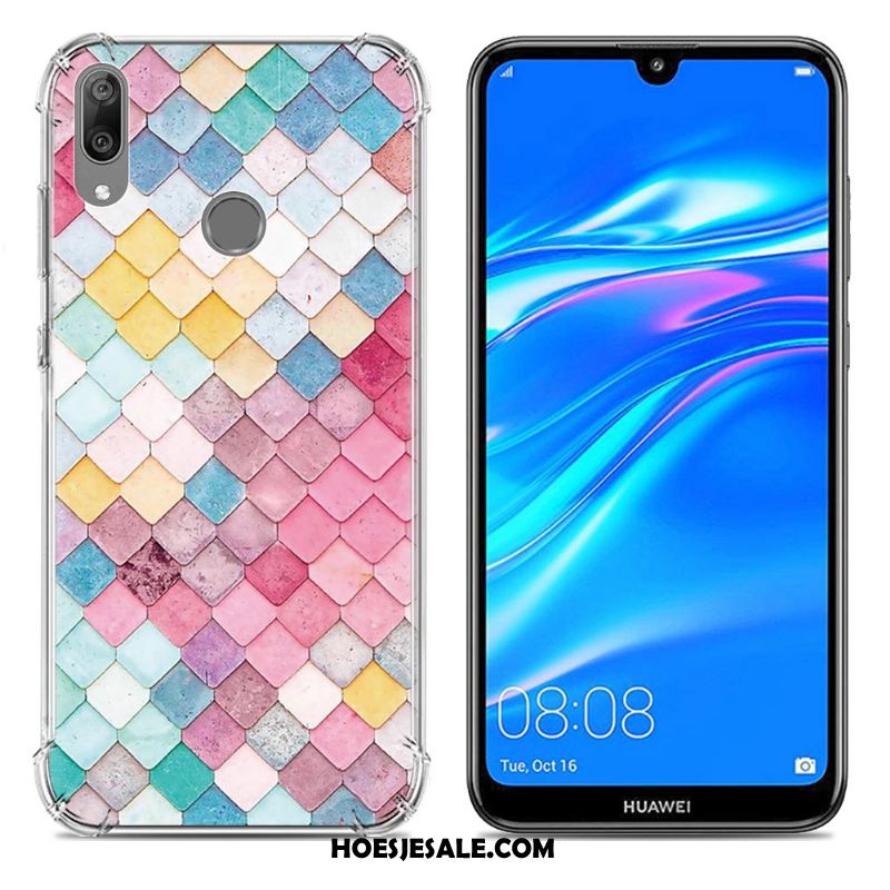 Huawei Y7 2019 Hoesje Purper Trend Siliconen Hoes Scheppend Sale