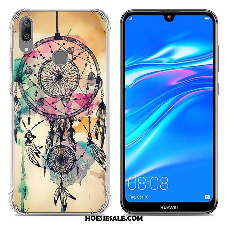 Huawei Y7 2019 Hoesje Purper Trend Siliconen Hoes Scheppend Sale