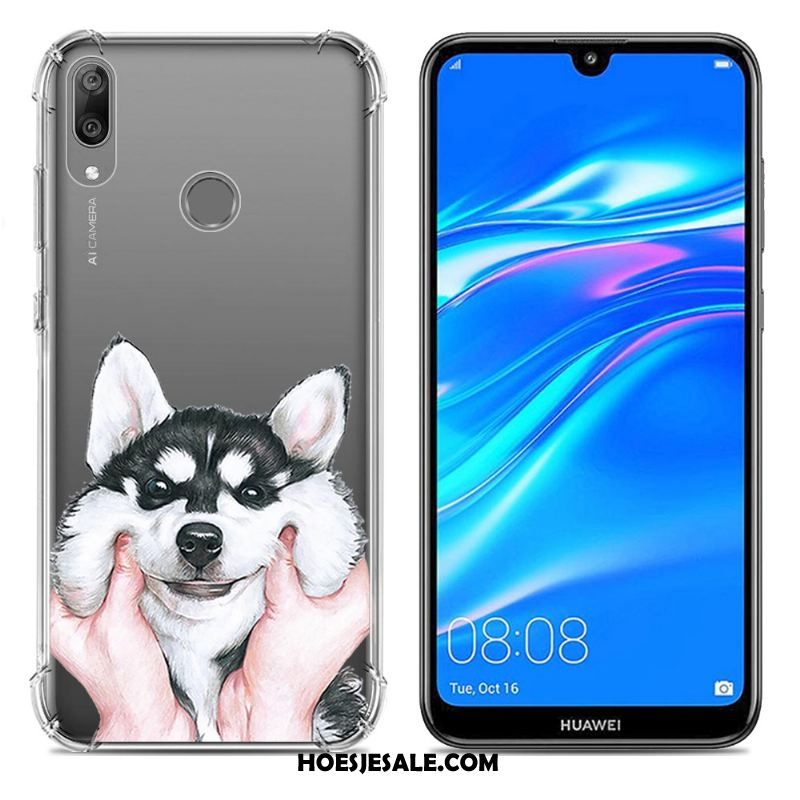 Huawei Y7 2019 Hoesje Purper Trend Siliconen Hoes Scheppend Sale