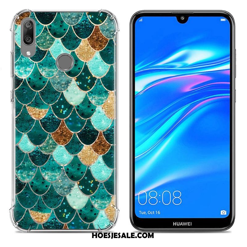 Huawei Y7 2019 Hoesje Purper Trend Siliconen Hoes Scheppend Sale