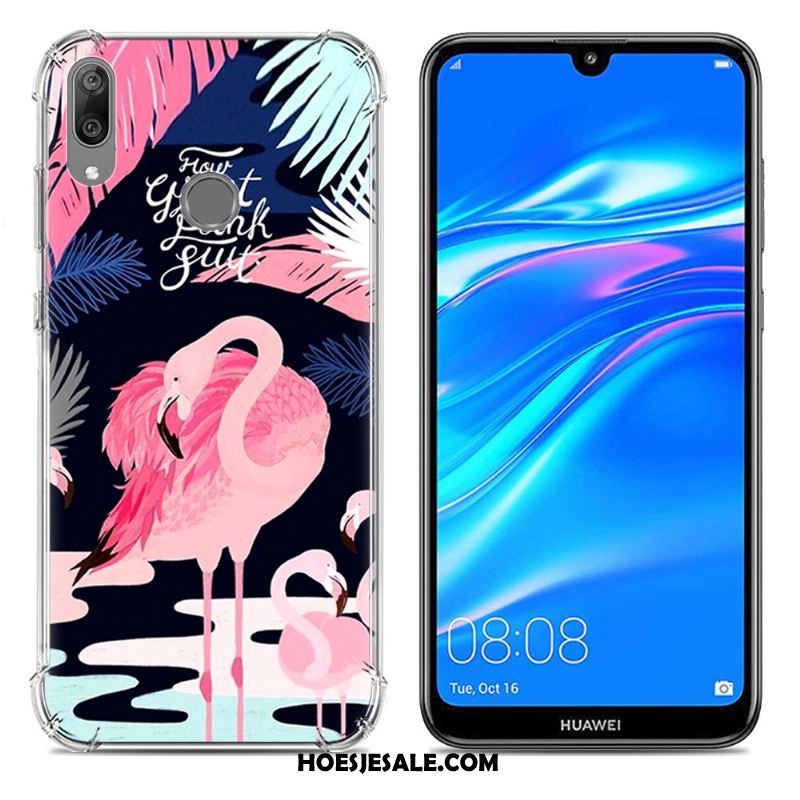 Huawei Y7 2019 Hoesje Purper Trend Siliconen Hoes Scheppend Sale