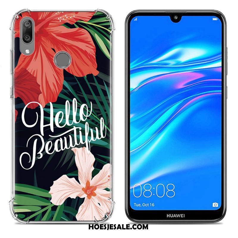 Huawei Y7 2019 Hoesje Purper Trend Siliconen Hoes Scheppend Sale