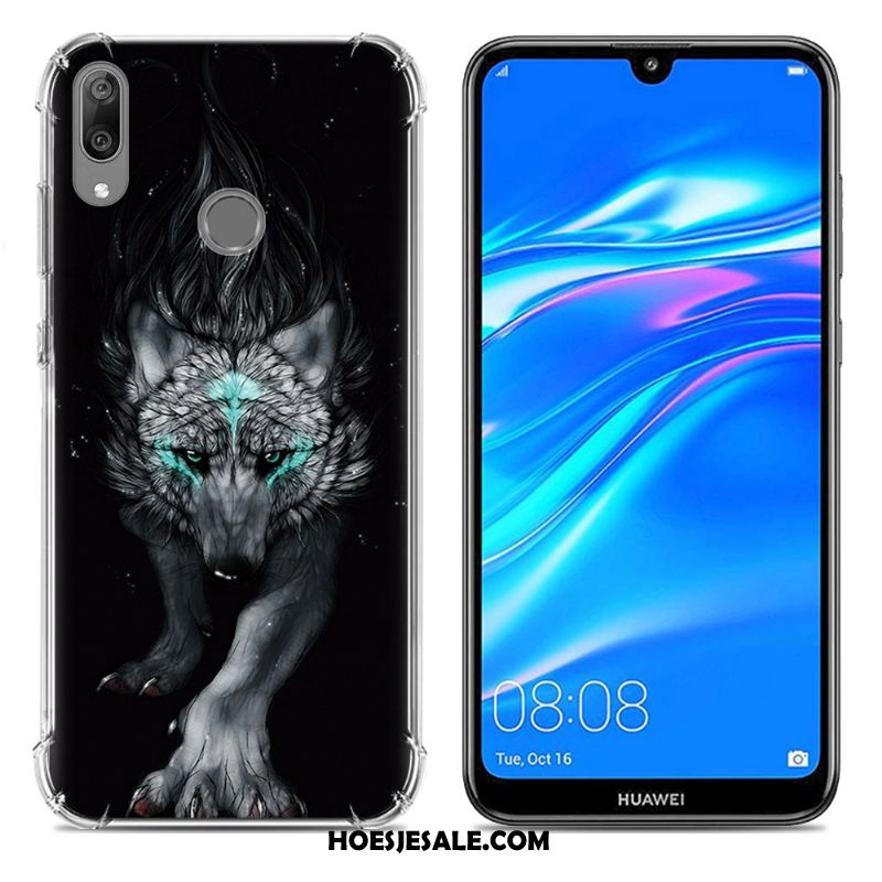 Huawei Y7 2019 Hoesje Purper Trend Siliconen Hoes Scheppend Sale