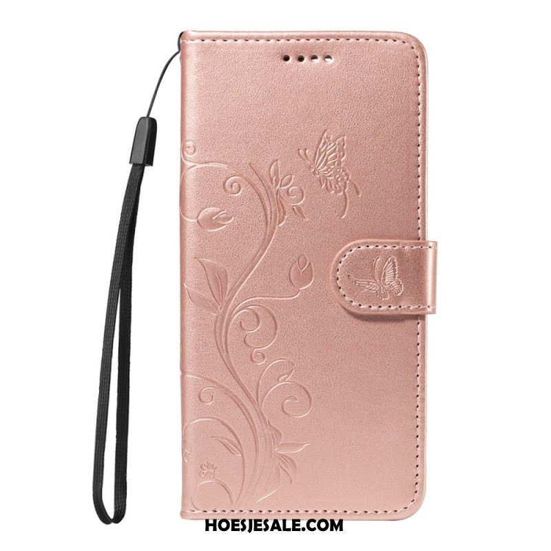 Leren Hoesje Huawei Pura 80 Pro Bloemenpatroon