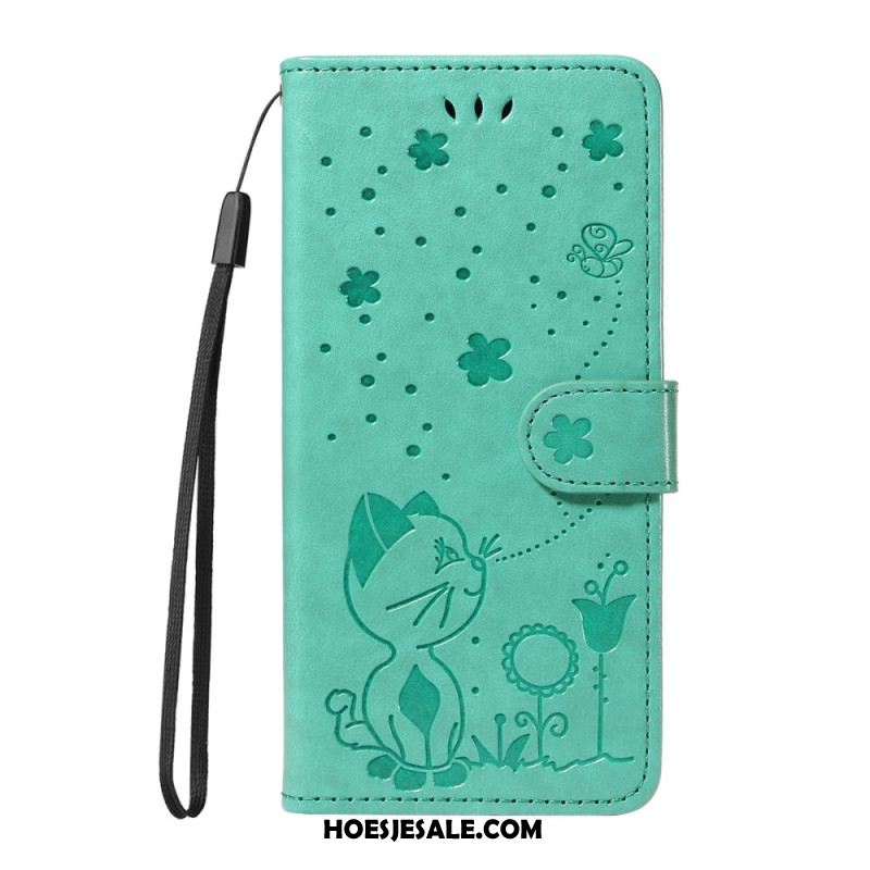 Leren Hoesje Huawei Pura 80 Pro Kat En Bij Bescherming Hoesje